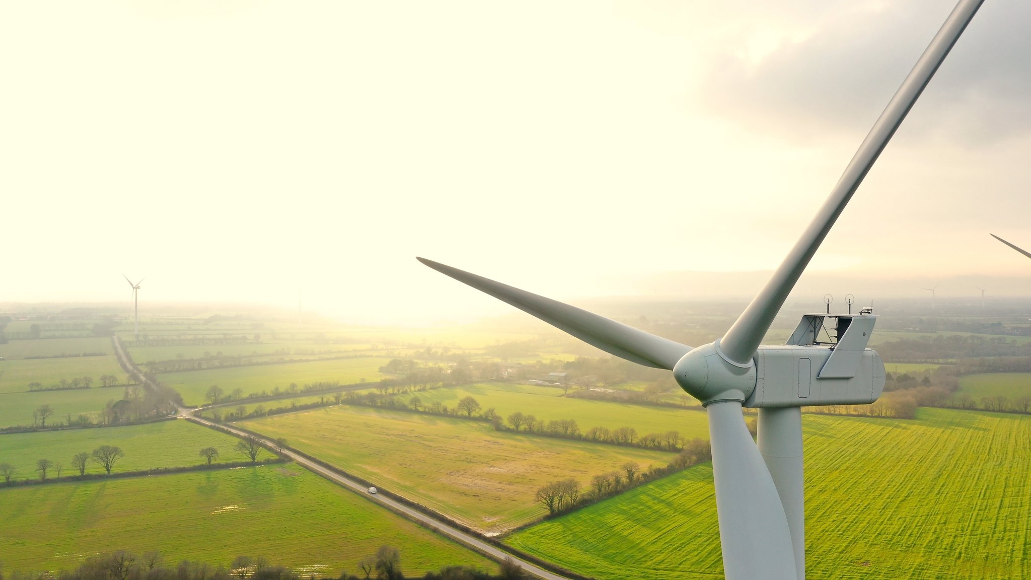 wind turbine in fields