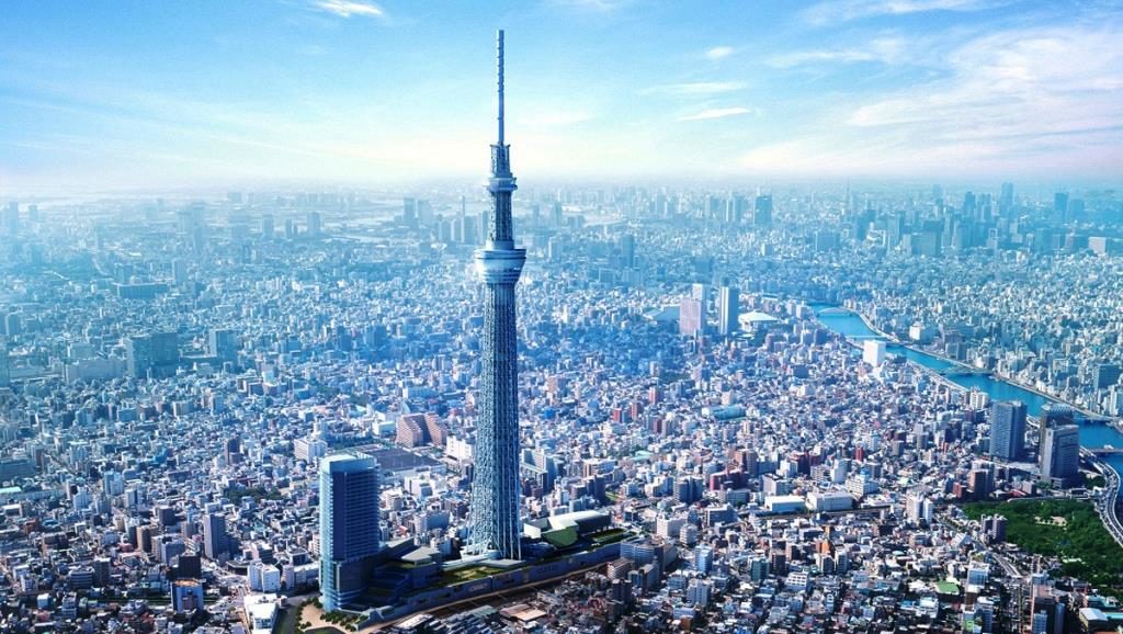 日本の東京スカイツリーの最上部で使用されているFT超音波ウインドセンサー